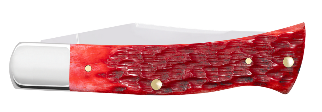 W.R. Case XX Knives Axe Handle Peach Seed Jig Dark Red Bone 31942 Carbon Steel Pocket Knife