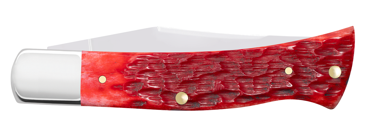 W.R. Case XX Knives Axe Handle Peach Seed Jig Dark Red Bone 31942 Carbon Steel Pocket Knife
